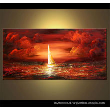 POP Sunset Handprinted Wholesale Oil Paintings,1.8cm Wood Frame